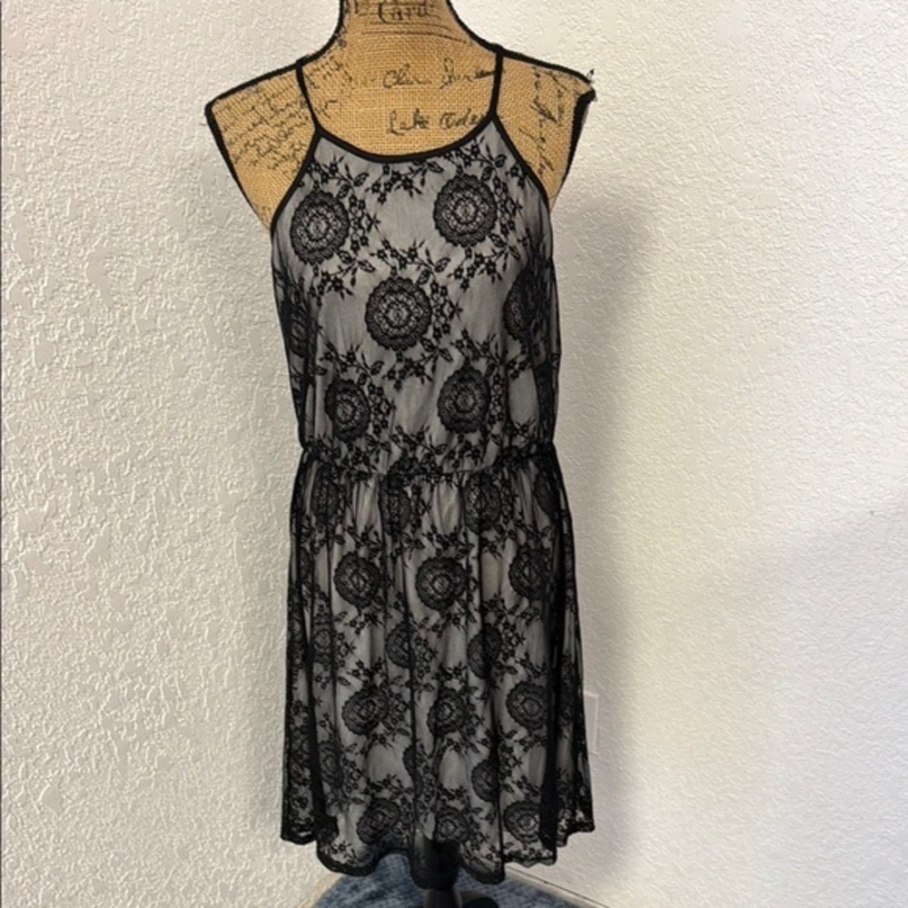 Black Lace Overlay Dress